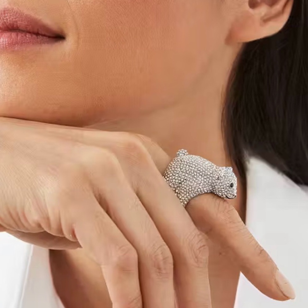 Kate Spade ♠️ Arctic Friends Polar Bear Pave Ring